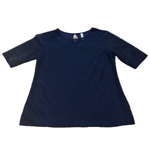 PerSeption Concepts Large Navy Blue Blouse Lace overlay Tank Liner Women’s